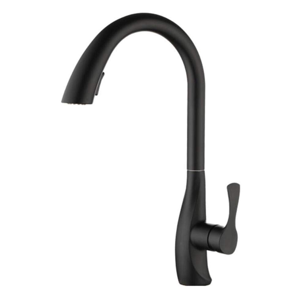 Mitigeur cuisine noir rotatif 360° pour eau chaude et froide
