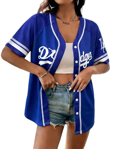 Image of Baseball Jersey Women Baseball Shirts Baseball Team Button Down Jerseys | Game Day Striped Jersey, Perfect for Daily Outings, Photos, Sports, Hip-Hop Party, Campus Wear, Weekend Hangout