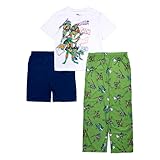 Teenage Mutant Ninja Turtles Boys' 3-Piece Loose-fit Pajama Set, Soft & Cute for Kids, GAME ON, 6
