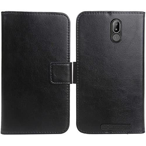 Dingshengk Capa preta capa proteção couro flip case cover suporte para BRONDI Amico Smartphone S Nero 5,7"