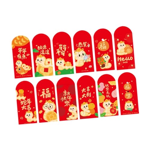 Esquirla 12 peças envelopes vermelhos chineses 2025 pacotes de decorativos presente festa celebração