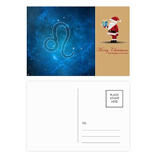 Cartes postales lion et zodiaque du Père Noël (lot de 20) pour vos vœux