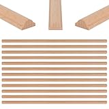 20Pcs Unfinished 3D Decorative Wood Trims Molding 15.75x 0.79x0.39in Wood Trim Molding Decorative Molduras Decorativas para Paredes for DIY Wall Door CabinetWardrobe Mantel