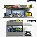 1/24 Scale 2 Layers Cars Display Case for Model Car Display and Storage, Garage with LED Light Compatible with Hot Wheels and Matchbox Dioramas Parking Lot 8 Parking Spaces (Type 01)