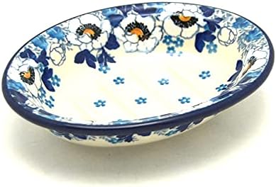 Polish Pottery Soap Dish - White Poppy