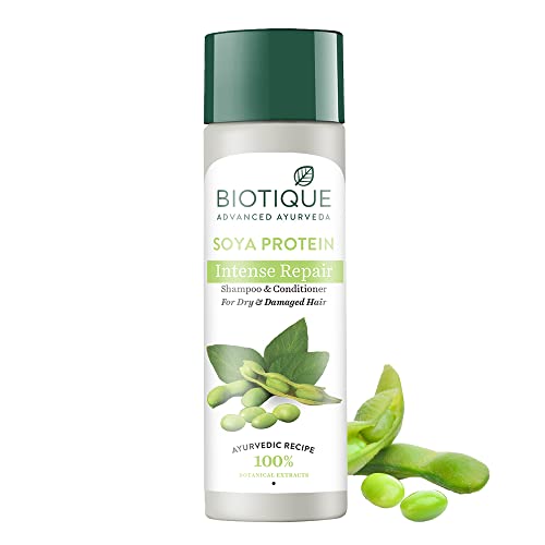 Image of Biotique Bio Soya Protein Fresh Nourishing Shampoo | Repairs Dry and Damaged Hair |Maintains pH Balance |Promotes Healthy Shiny Hair| Prevents Color Fading | All Skin Types | 120ml