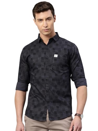 Image of Majestic Man Custom Abstract Printed Pure Cotton Slim Fit Casual Shirt