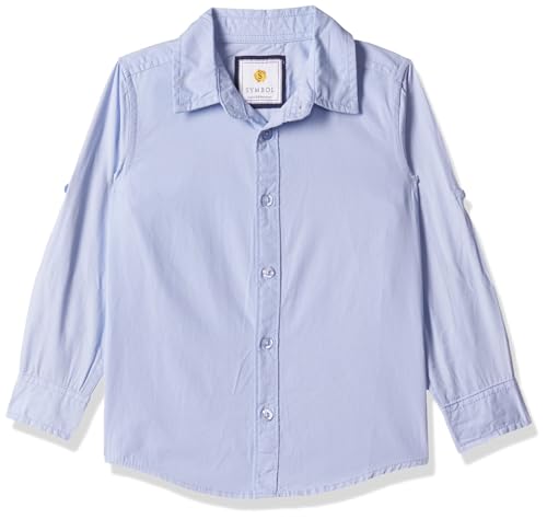 Image of Amazon Brand - Symbol Boy's Regular fit Shirt (White + Lt Blue 15 Years-16 Years)
