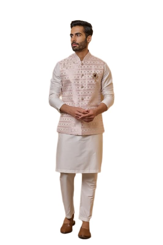 tasva Pink Classic Brocade Bundi | Ethnic WEAR | Pink | XS-picture-39