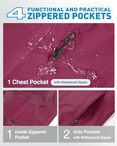 Image of 33,000ft Packable Rain Jacket for Women Waterproof Raincoats with Hood