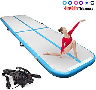 FBSPORT 8inches/4 inches Thickness airtrack mat, 10ft Tumble Track air mat for Gymnastics
