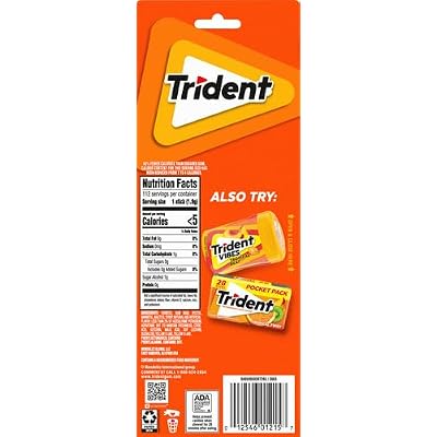 Trident Tropical Twist Sugar Free Gum, 8 Packs of 14 Pieces (112 Total Pieces)