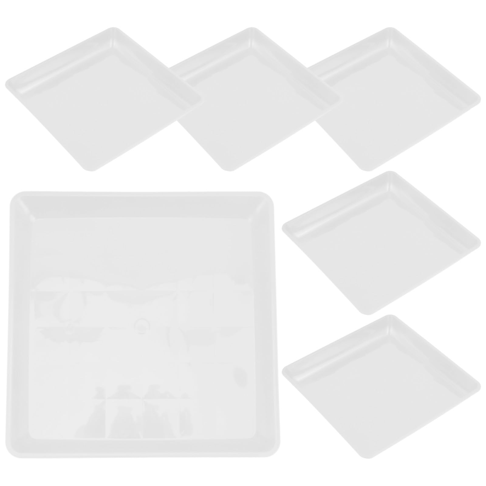 Soucoupe carrée pour plantes étanche, base protectrice et bac récupérateur d'eau blanc x6