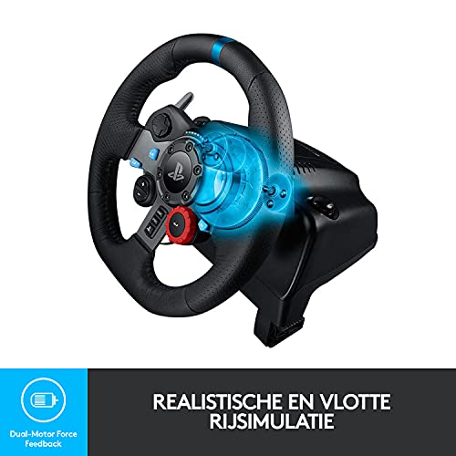 Logitech G29 Driving Force-Racestuur en Vloerpedalen, Force Feedback, Roestvrijstalen Versnellingsregelaars, Lederen… - Image 4
