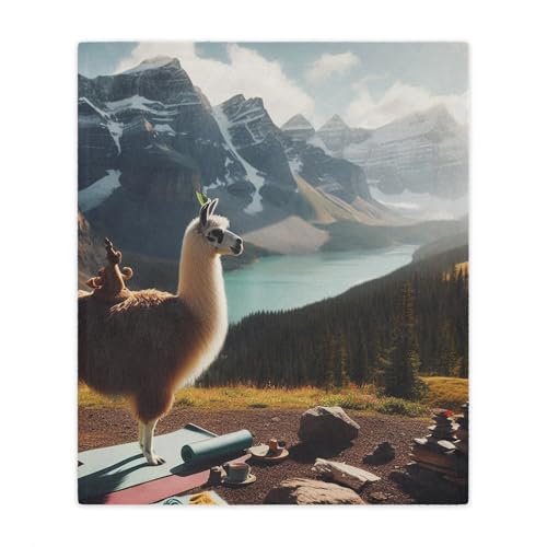 Cozy Blanket Featuring Llama Yoga Retreats in The Mountains