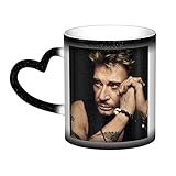 Oudrspo Johnny Leo Smet Hallyday Tasses  caf pour homme femme, tasse  th en cramique  changement de couleur, cadeau de vacances, tasse  changement de couleur dans le ciel