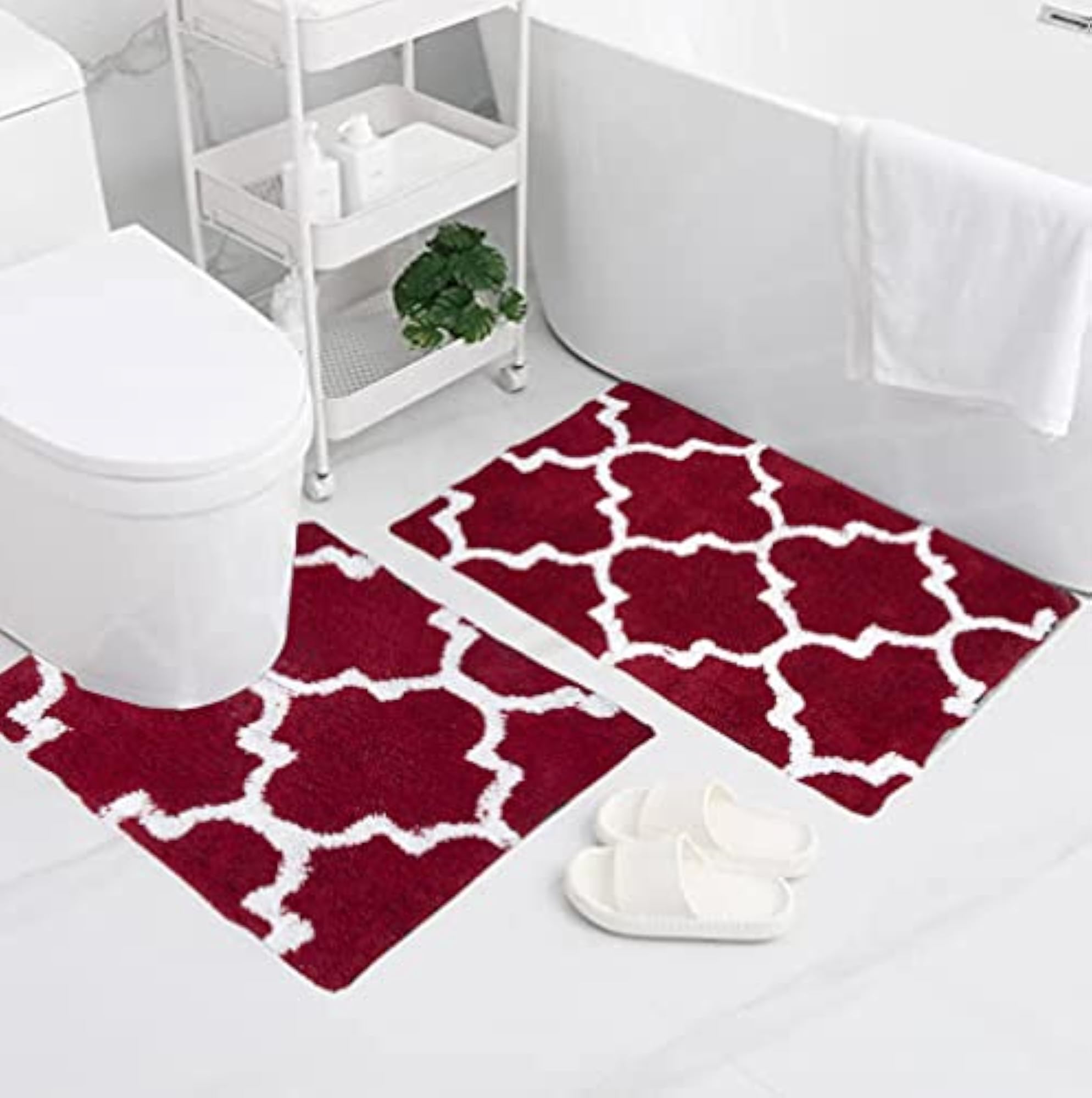 2 Piece Bath Rug Sets, U Shape Contour Rug & Bathroom Rug