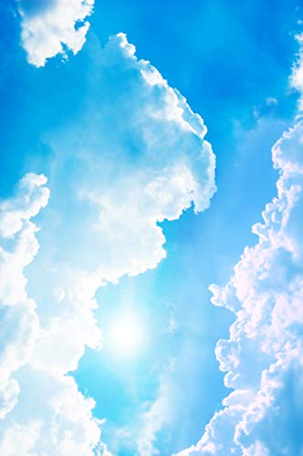 Blue Sky And Clouds Wall Mural (100X150) - Natural Scenery Design With Self-Adhesive Wallpaper - Easy To Install Peel And Stick Removable Decor For Living Room, Bedroom, Kitchen - Safe For Walls #TOP4