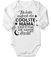 miKalino Babybody mit Spruch für Jungen Mädchen Unisex Langarm Ich habe einfach die coolste Mama ...