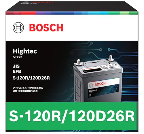 BOSCH (�{�b�V��) ���Y�ԃo�b�e���[ HT-S-120R/120D26R Hightec JIS EFB �A�C�h�����O�X�g�b�v�ԁE�[�d����ԁE�W���ԑΉ� (HTP-S-95R/130D26R ��p���f��)