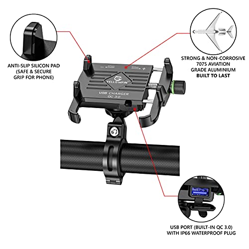 YELLOWFIN Claw Grip Aluminium Waterproof Bike Motorcycle