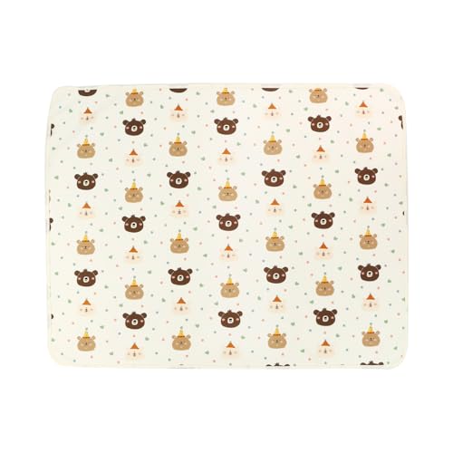Image of Florith Portable Changing Pad, 1 PC Reusable Waterproof Baby Changing Mat for Kids Toddler Pet, Cute Bear 39 x 54 Inch, Washable Changing Pad Liner