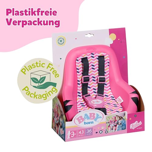 BABY Born Fahrradsitz - Puppenfahrradsitz für 36cm & 43cm große Puppen - Mit Klettsystem & 3-Punkt-Gurt - Hochwertiges Puppenzubehör - Geeignet für Kinder ab 3 Jahren