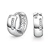 Produktbild BROWOL Unisex Damen Klapp-Creolen Creolen Ohrringe AAA Zirkonia Hohl Hypoallergenen 925 Sterling Silber Ohrschmuck für Frauen Herren Kinder