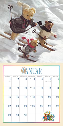 Dumont The Teddy Bear Brochure Calendar 2024, in Format 30 x 30 cm, Monthly Calendar with School Holiday Dates - Image 3
