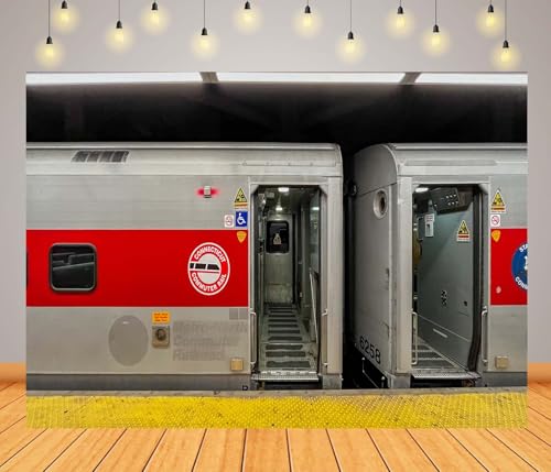 Arrière-plan photographique train de banlieue anti-reflet pour studio