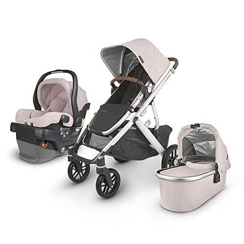 Vista V2 Stroller – Alice (Dusty Pink/Silver/Saddle Leather) + MESA V2 Infant Car Seat – Alice (Dusty Rose)