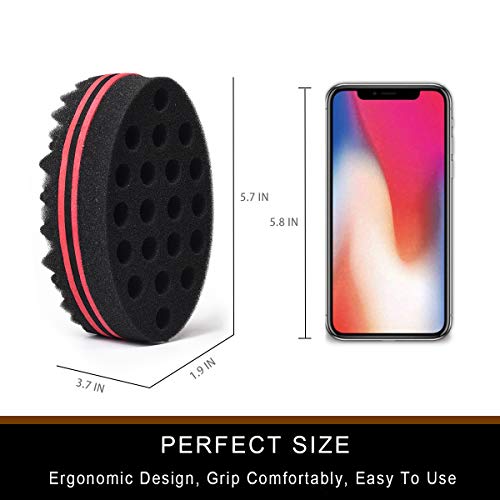 Bigeddie Big Holes Sponge For Hair, Twist Sponge, Magic Sponge Brush, Afro Hair Sponge For Curls With 6.29 Inch Free Hair Pick Comb (2 Pack) #TOP2