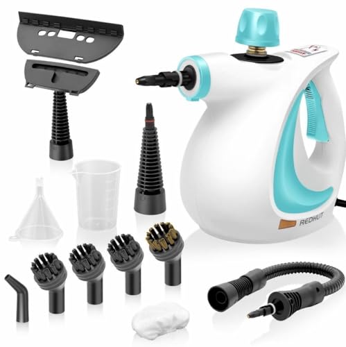 Redhut Steam Cleaner Redhut Pressurised Handheld Steamcleaner Steamcleaners for The Home Multi Purpose for Kitchen Bathroom Upholstery Car Interior (Blue)
