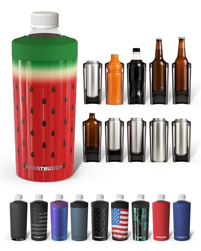 Image of Frost Buddy XL Can Cooler - Fits 12-24 oz Cans (Watermelon Kiss) | Keeps drinks chilled 12+ hrs | No sweat, no condensation | Fits slim & standard cans | Durable, portable design