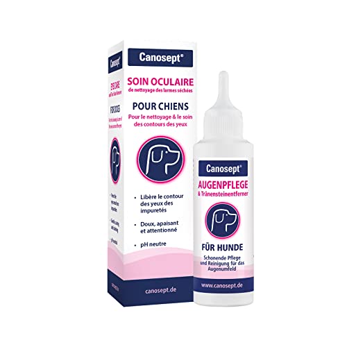 Canosept Nettoyant Yeux pour Chien 120 ml - Pour Le Nettoyage Et Le Soin Des Contours Des Yeux - Sans Parfums - Soins oculaire chien