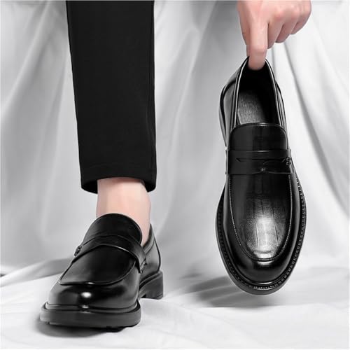 Men's Autumn Casual Dress Shoes Soft Sole Breathable Business Slip On Loafers Comfortable Stylish Formal Leather Shoes3