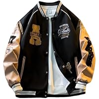 YeGang Chaquetas universitarias para hombre, chaqueta bomber