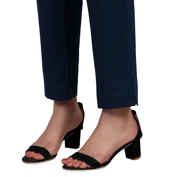Image of Aarav Fabric Women's 100% Cotton Casual Pant | Ankle Length Regular fit Cotton Trouser | Straight Fit Formal Pants for Kurti, Office, Casual and Daily Outdoor Lifestyle