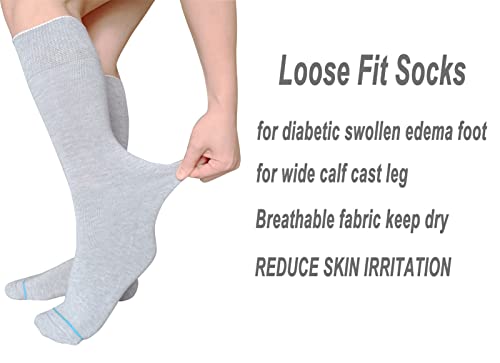 Veigike Replacement Sock Liner For Orthopedic Walking Boots Walker Brace,Tube Socks Under Air Cam Walkers And Fracture Boot Cast Shoe Surgical Leg Cover Grey 2 Pairs #TOP2