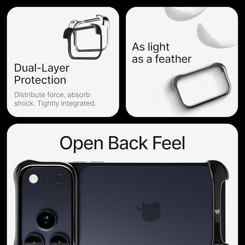 Image of Arc Pulse Compatible with iPhone 17 Pro Max Phone Case (2025), Minimalist Protective Shock Absorption Aerospace Grade Aluminum Shells + Elastomer Inlays Easy Fit 6.9 inch (Aluminum Graphite)