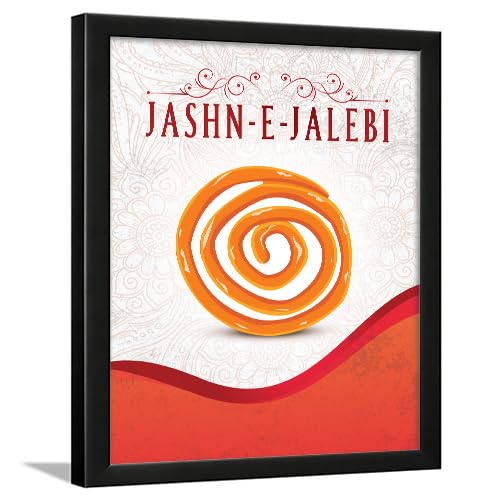 Image of Chaka Chaundh - Jalebi wall art poster frame Sweets Mithai shop and confectionery store wall art framed quotes decor item - Restaurant cafe food Deserts poster frame decoration items - 14 X 11 inches