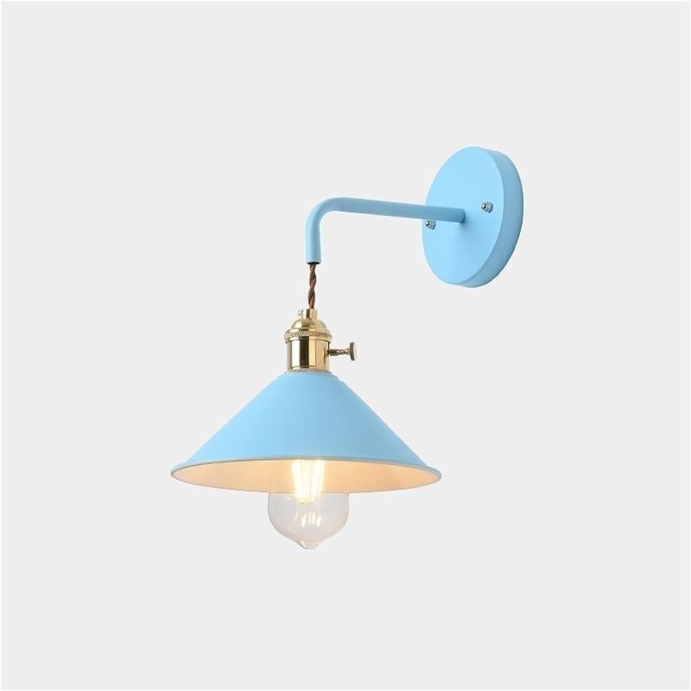 Aplique de pared industrial verde y latón E26/E27 para iluminación de granja vintage 8