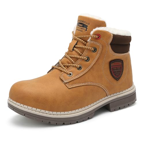 ARRIGO BELLO Botas Niño Invierno Cremallera Niña Forro Cálido Zapatos Cordones Mujer Size 31-39(B Amarillo,numeric_36)