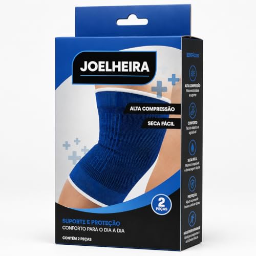 JOELHEIRA Alta Compressão Premium Para Treinos Seca Fácil Azul 2 ...