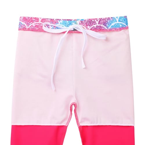 Tfjh E TFJHE0GS2483 2-Piece Long Sleeve Girls Rash Guard Sets Swimsuits Uv 50+ Athletic Bathing Suits Ruffe Skirt Hotpink Scale 4A thumb #4