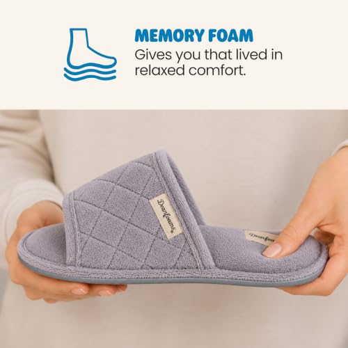 Image of Dearfoams womens Slipper Memory Foam Summer House Shoe Beatrice Terry Slide