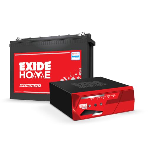 Image of Exide Inverter & Battery Combo for Home & Office - MAGIC12V1125 (1125VA /12V) Square Wave Inverter + INVASMART ISTT1500 150Ah Tall Tubular Battery | 42M Inverter & 36M Battery Warranty