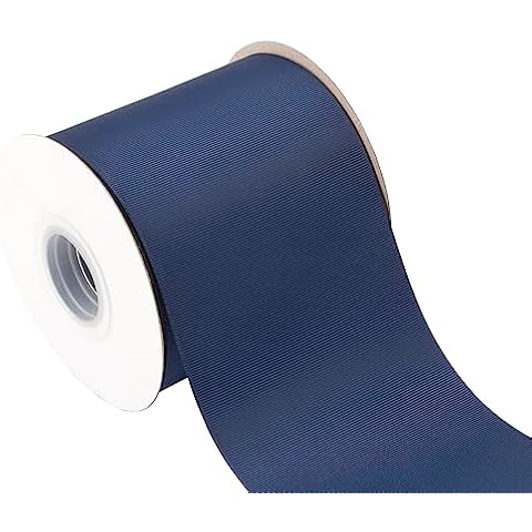 AVANAVA 4 Inch Wide Ribbon Grosgrain Ribbon - 25 Yards (370-Navy) Cover