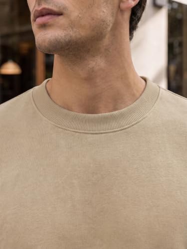 Image of Nobero Sweatshirts for Man Stylish | 280 GSM Rich Cotton Fleece Solid Regular Fit Full Sleeve Sweatshirt for Men | Stylish Casual Wear Winter Crew Neck Sweatshirt for Men