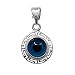 Greek Key Double Sided Evil Eye Pendant In Sterling Silver
